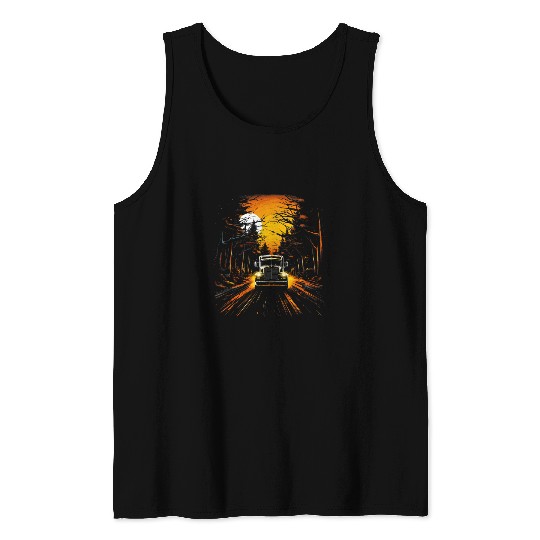 Truck Driver Night Owl Trucker Truck Driving Tank Tops