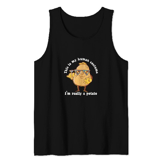This is My Human Costume Im Really A Potato Funny Halloween Tank Tops