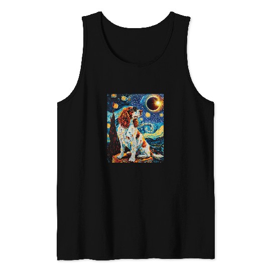 Total Solar Eclipse Welsh Springer Spaniel Dog 4 Tank Tops