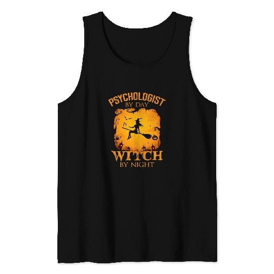Psychologist By Day Witch By Night Fun Halloween Costume Tank Tops