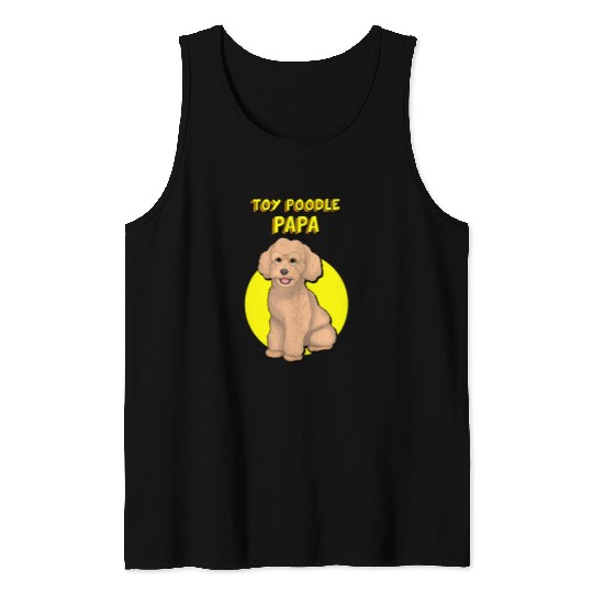 Toy Poodle Papa Apricot Toy Poodle Dog Father Tank Tops