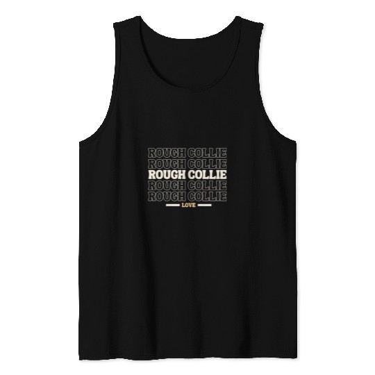 vintages Rough Collie multi line dog lovers Tank Tops