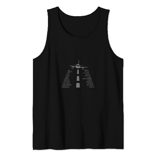 Airplane Pilots Phonetic Alphabet 2 Tank Tops