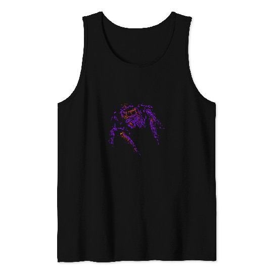 Jumping Spider Mom Spider Dad Spooder Purple Pop Art Spider Tank Tops