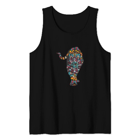 Mandala Tiger Geometric Pattern Art Mandala Animal Tank Tops