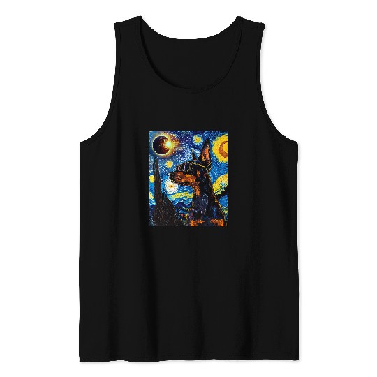 Total Solar Eclipse Doberman Dog Tank Tops