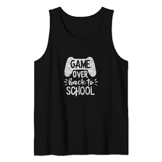 Back to School Funny Game Over Teacher Student Controller Tank Tops