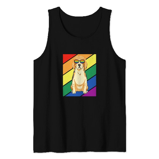 LGBTQ Flag Gay Pride Month Rainbow Beagle Dog LGBT Glasses Tank Tops