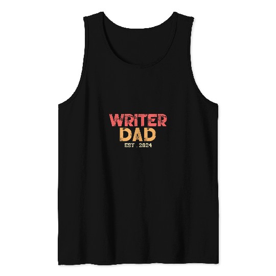 Literary Papa Novelist Creative Writer Father Retro Vintage Tank Tops