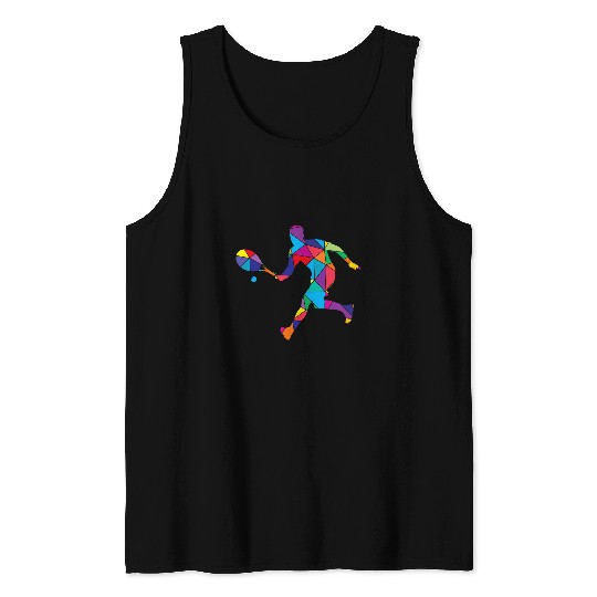 Tennis Polygon Colourful Geometric Low Poly Funny Space Tank Tops