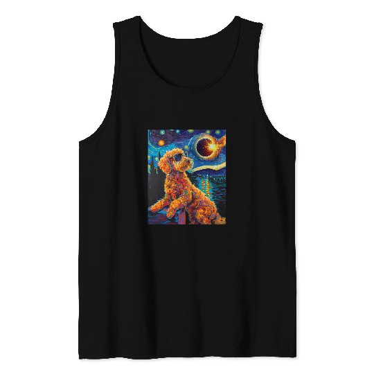Total Solar Eclipse Goldendoodle Dog Tank Tops