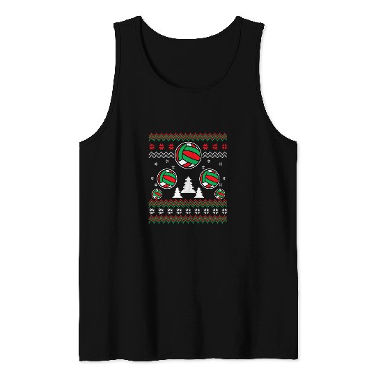 Volleyball Ugly Christmas Funny Player Coachs College Tank Tops