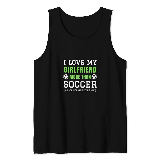 Soccer Fan Sport Soccer Player Boyfriend Coachs Funny Soccer Tank Tops