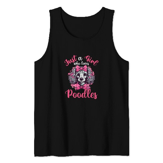 Womens Funny Poodle Design For Girls Women Standard Poodle Lovers 2 Tank Tops