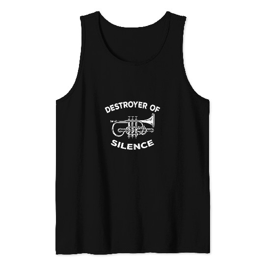 Trumpet Virtuoso Destroyer Of Silence Music Teacher Tank Tops