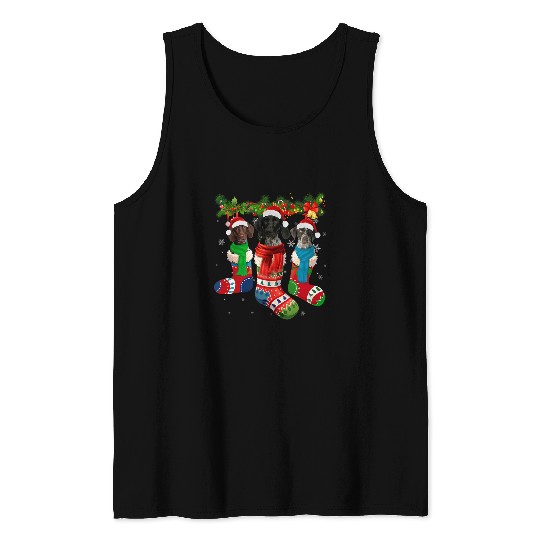 Three German Shorthaired Pointers In Christmas Socks Tank Tops