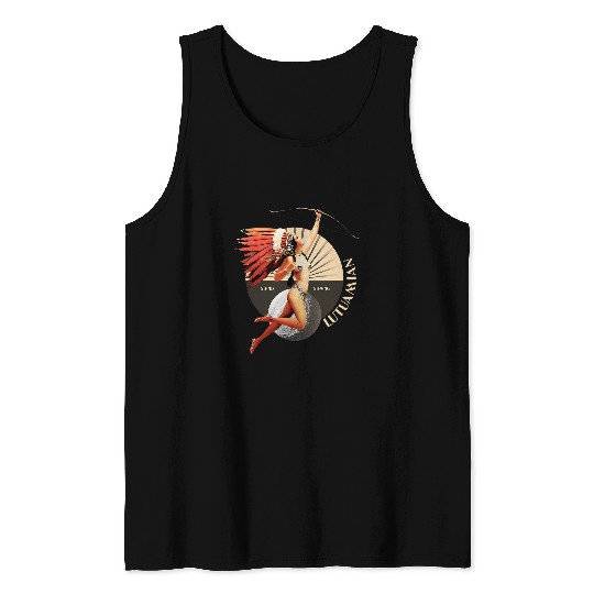 Lutuamian 1920s Art Deco Indian Moon Pin Up Girl Retro Tank Tops