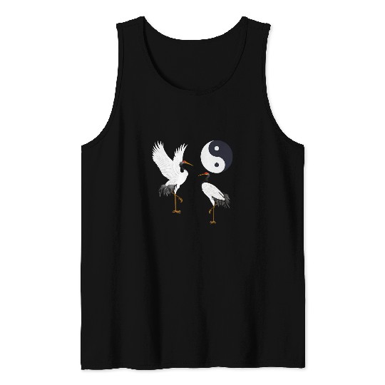 Tai Chi White Crane Yin Yang Qi Gong Chinese White Bird 1 Tank Tops