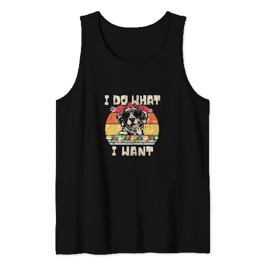 I Do What I Want German Shorthaired Pointer Retro Christmas Tank Tops