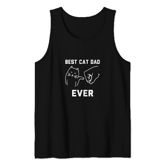 mens bests cat dad ever animal art illustration Tank Tops