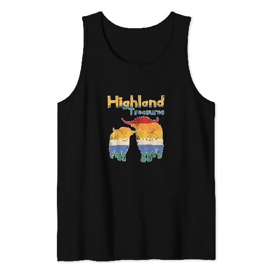Scottish Cattle Hairy Cow Farmer Rancher Funny Highland Cow 21 Tank Tops