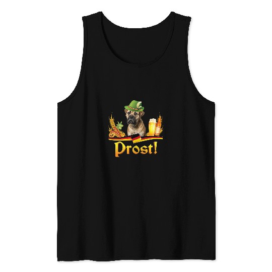 Mastiff Dog Beer Oktoberfest Prost Beer Festival Munich Tank Tops