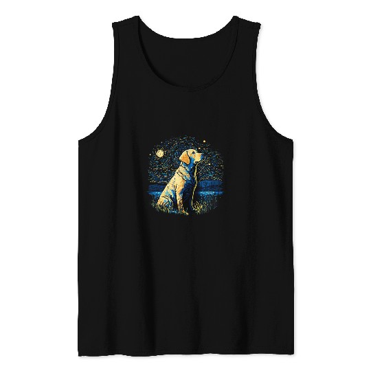 Labrador Lab Dog Starry Night Van Gogh Labrador Mom Dad 68 Tank Tops