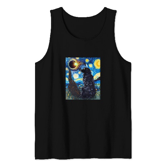 Total Solar Eclipse Newfoundland Dog 5 Tank Tops