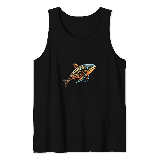 Whale Native American Indian Tribe Tribal Whales Indigenous Tank Tops