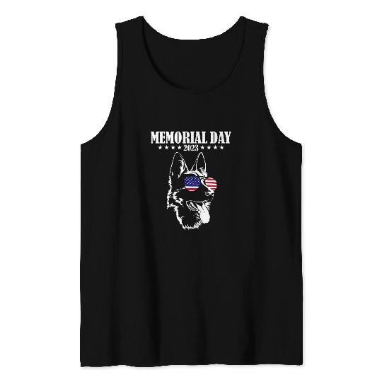 Memorial Day German Shepherd Tank Tops