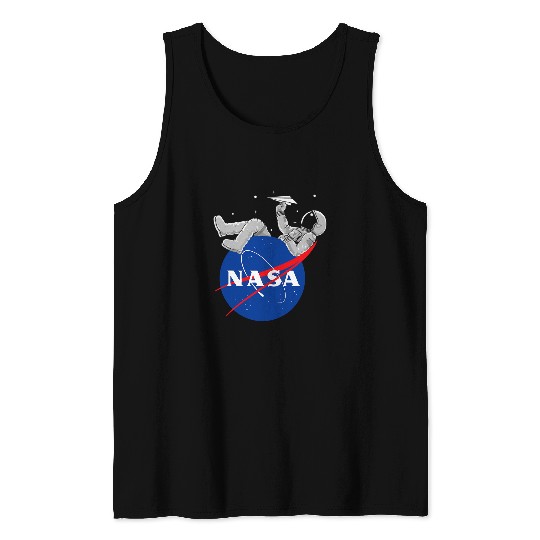 NASA Astronaut play with paper plane Logo Tank Tops
