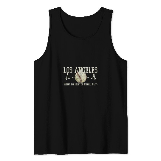 vintages Baseball Los Angeles Graphic Tank Tops