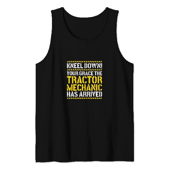 Tractor Farming Agriculture Kneel Down Tractor Mechanic Tank Tops