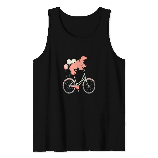 vintages Bicycle Bear Cycling Bike Tank Tops