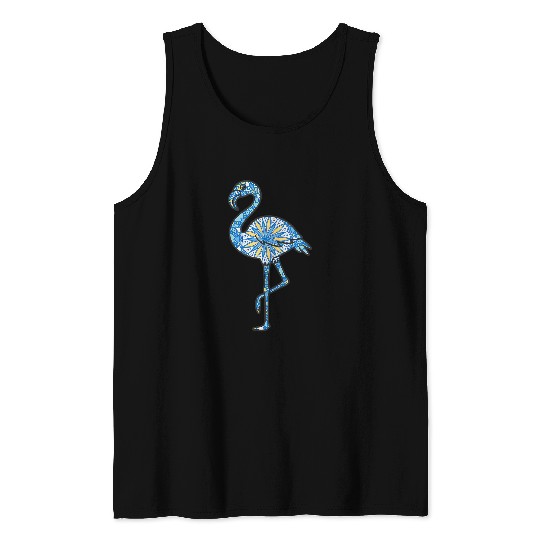 Mandala Flamingo Geometric Pattern Art Mandala Animal Tank Tops