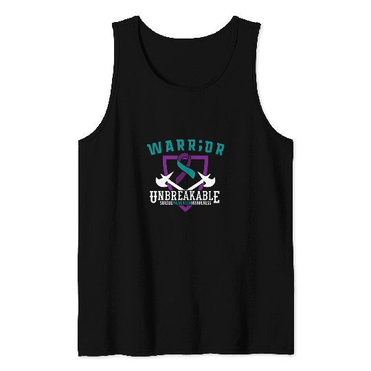 Warrior Unbreakable suicides Prevention Awareness Semicolon Tank Tops