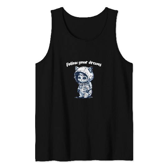 Space Cat A Feline Astronauts Journey Tank Tops