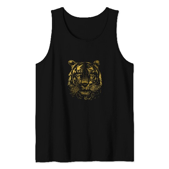 Tiger Face Abstract Art Watercolor 8 Tank Tops