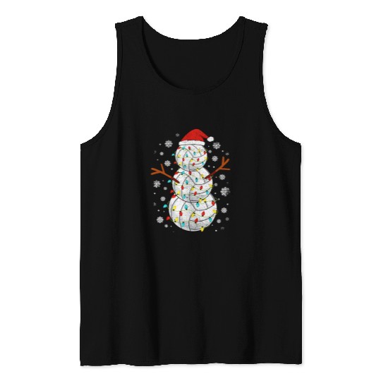 Volleyball Snowman Sports Christmas Tank Tops