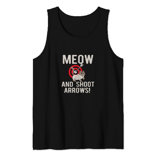 Traditional Archery Cat Lover Archer Arrow Bow Hunter 3 Tank Tops