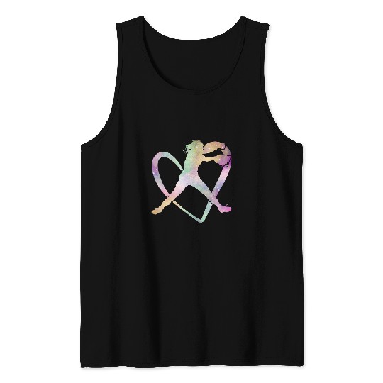 Soft Rainbow Softball Gifts For Teen Girls Pitcher Patterned Tank Tops
