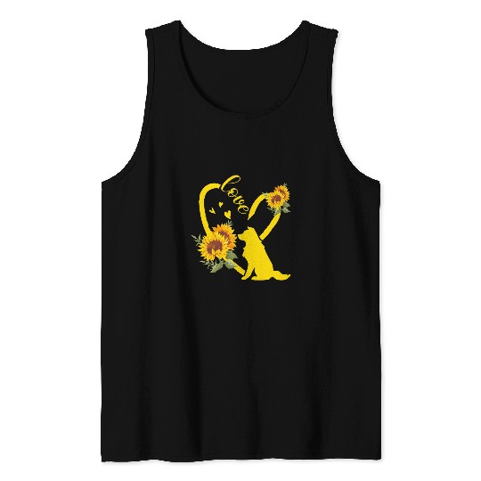 Love Border Collie Sunflower Gifts Tank Tops