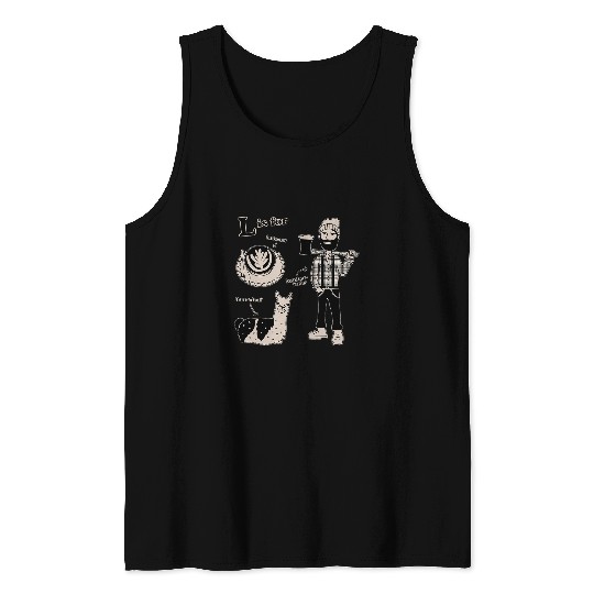 Letter L is for Latte Art Lumberjack and Llama Loaf Tank Tops