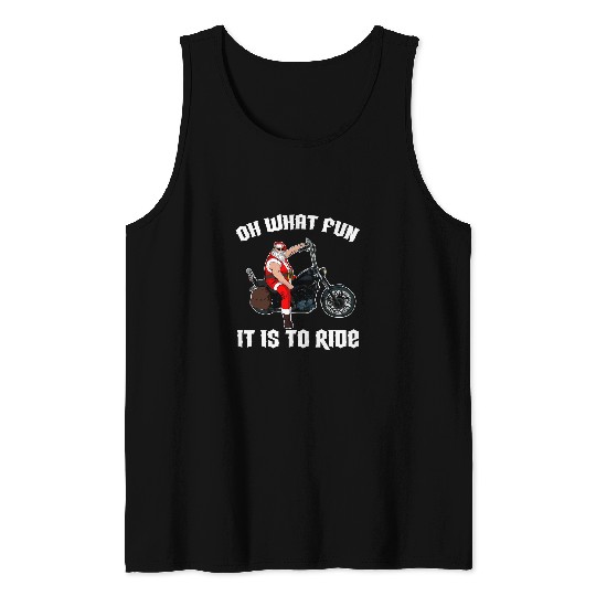 Oh What fun it is to ride Cool Santa on a Motorcycle 21 Tank Tops