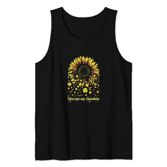 You Are My Sunshine Sunflower Softball Vintage Tank Tops
