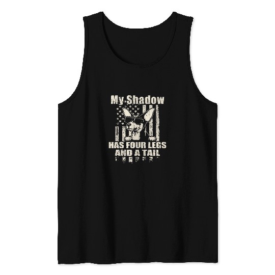 My Shadow Toy Fox Terrier Proud American Flag Funny Tank Tops