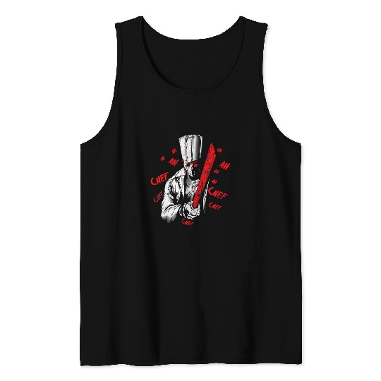 Killer Chef Scary Horror Movie Restaurant Kitchen Tank Tops