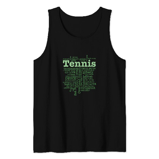 Tennis Word Cloud Player Coachs Team Tank Tops