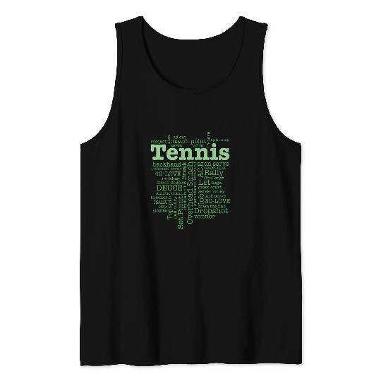 Tennis Word Cloud Player Coachs Team Tank Tops