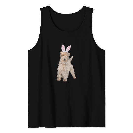 Wire Fox Terrier Wearing Easter Bunny Ears Dog Tank Tops